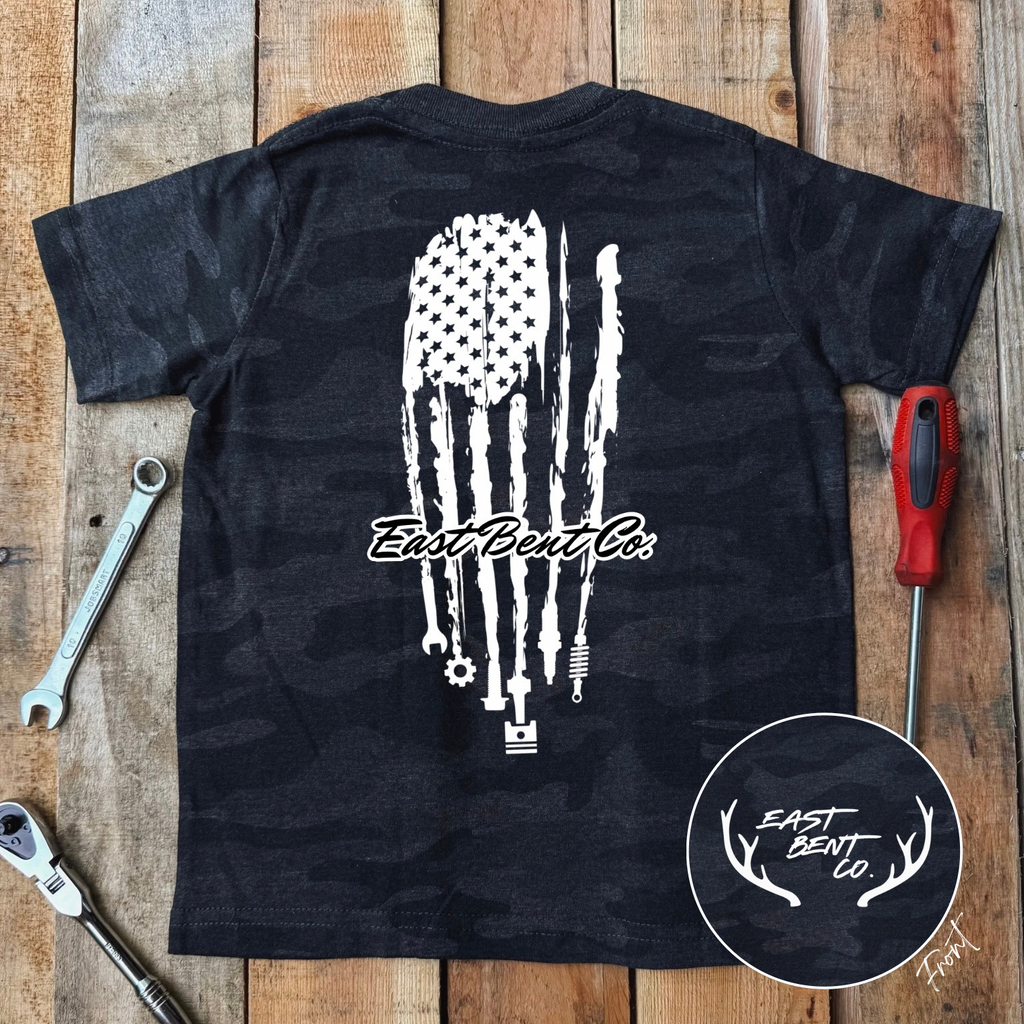 Mechanic Tools American Flag Short Sleeve Shirt