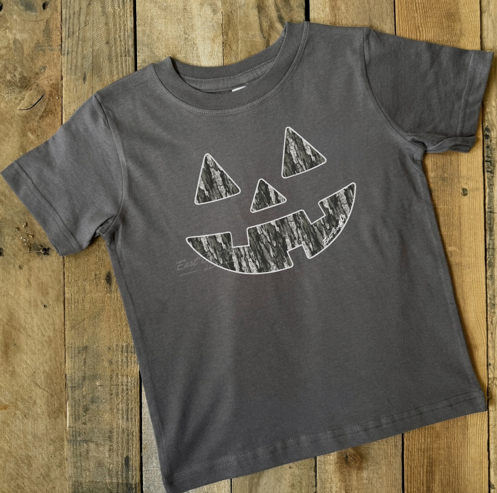 Gloomy Bark Camo Pumpkin Short Sleeve Shirt (Front Design)
