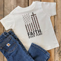 Faith Over Fear Camo Kids Short Sleeve Shirt