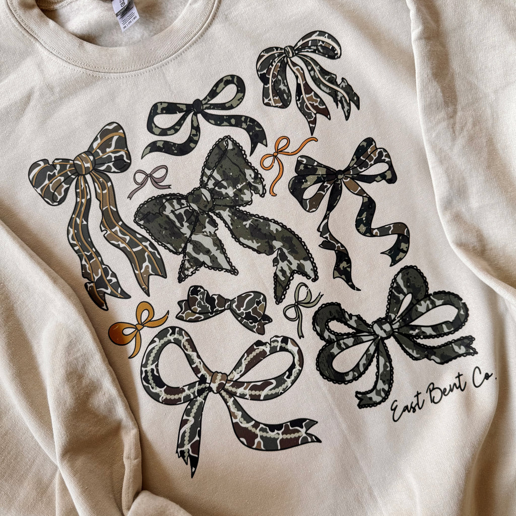 Camo Bows Adult Crewneck Sweatshirt