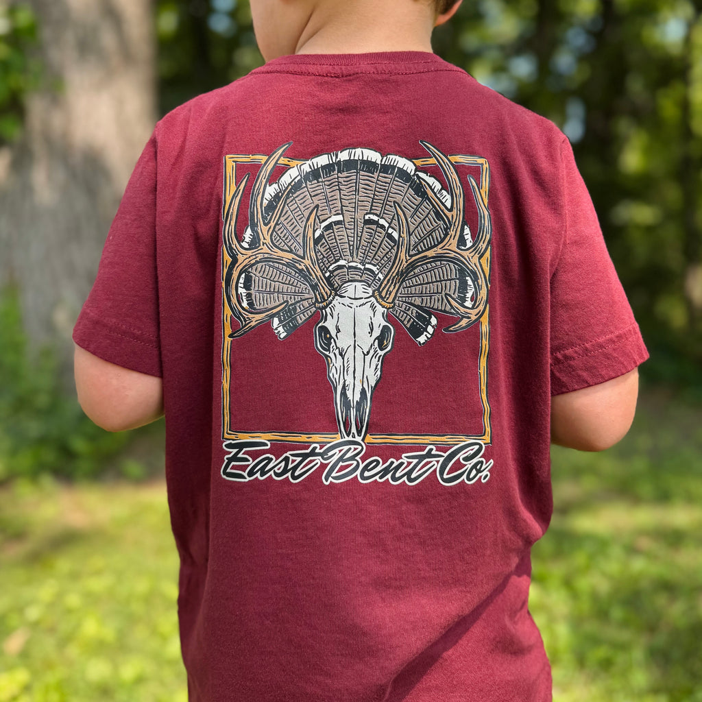Deer Skull & Turkey Kids Short Sleeve Shirt