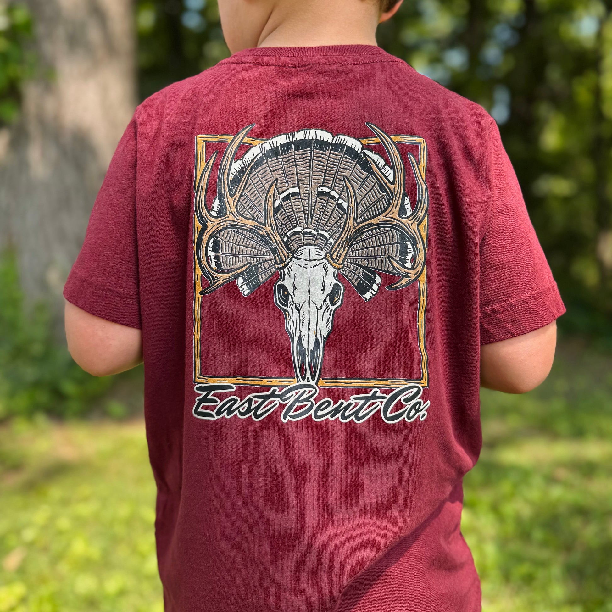 Deer Skull & Turkey Kids Short Sleeve Shirt