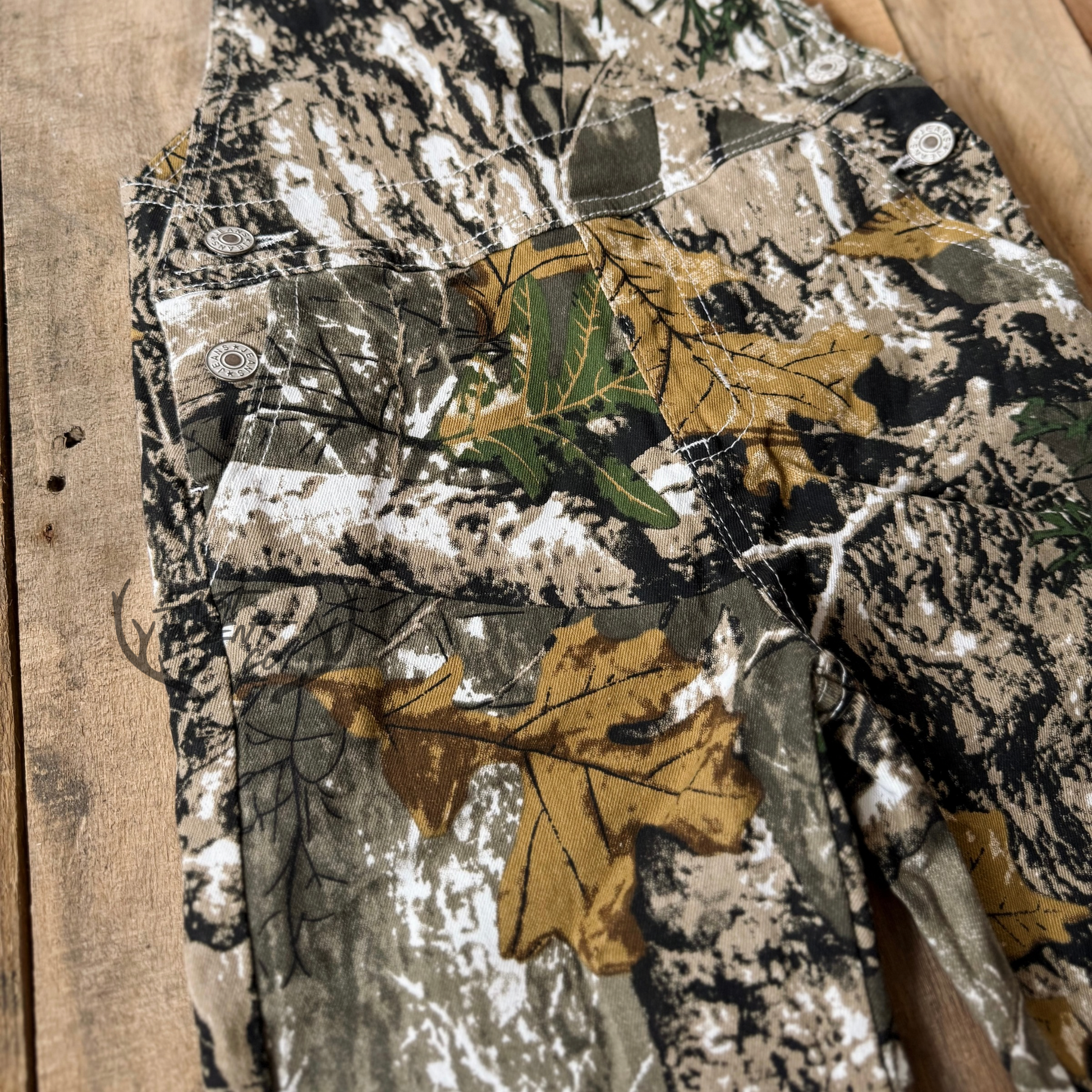 Tree Bark Camo Kids Overalls