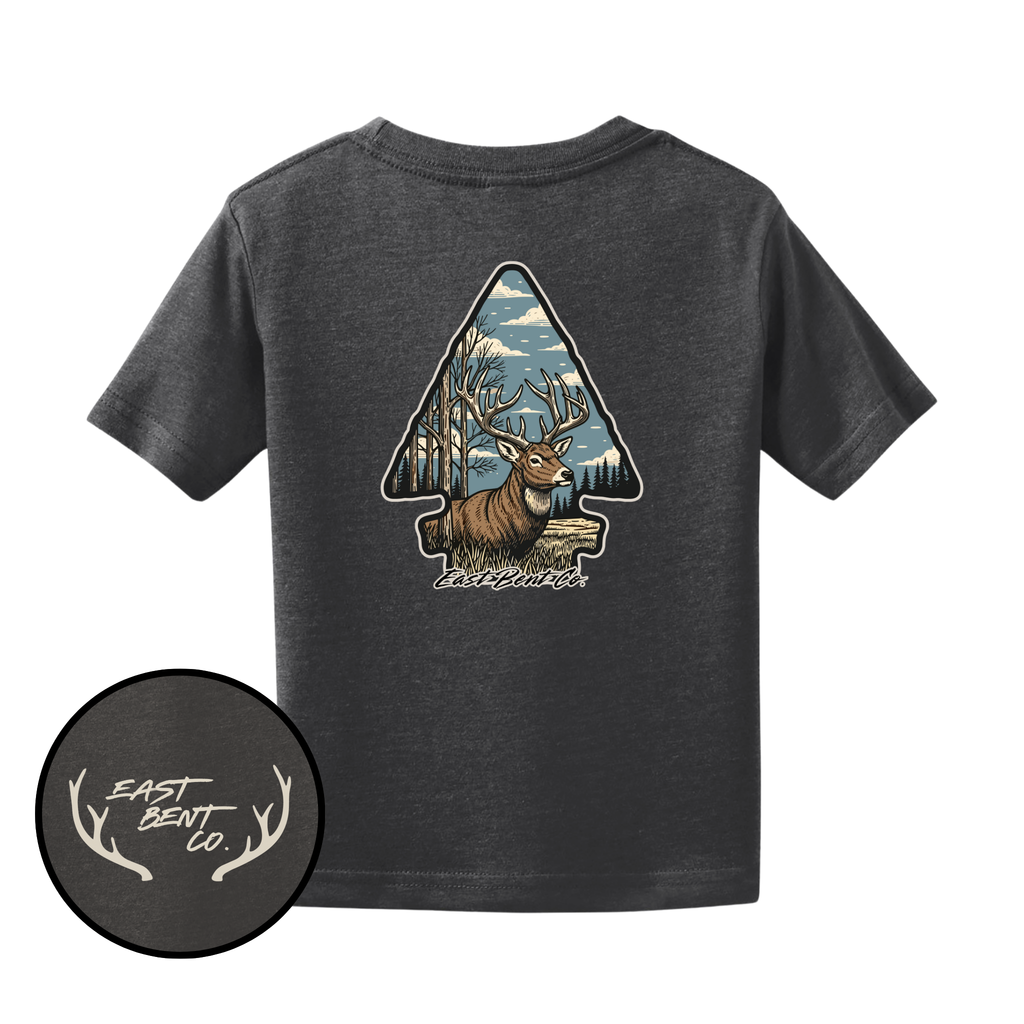 Deer Hunting Arrowhead Kids Short Sleeve Shirt