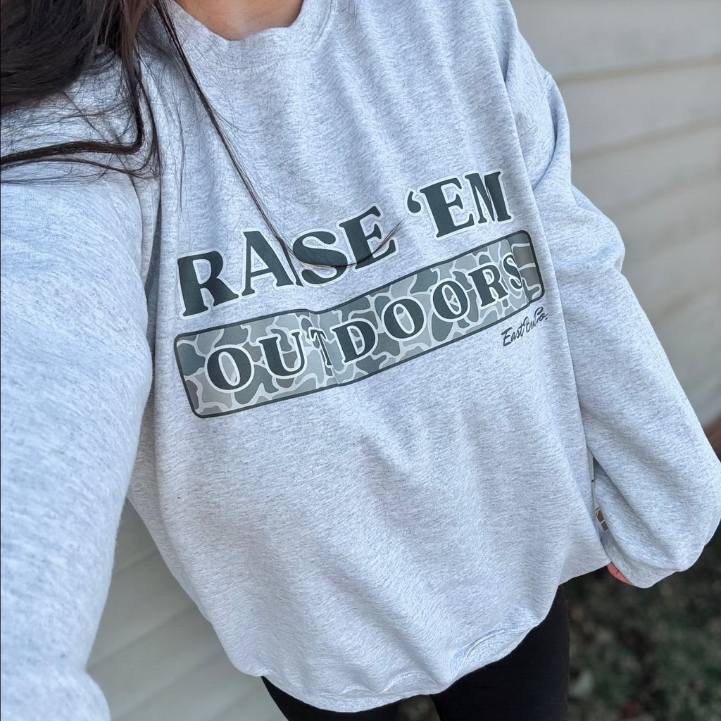 Raise ‘Em Outdoors Camo Adult Crewneck Sweatshirt