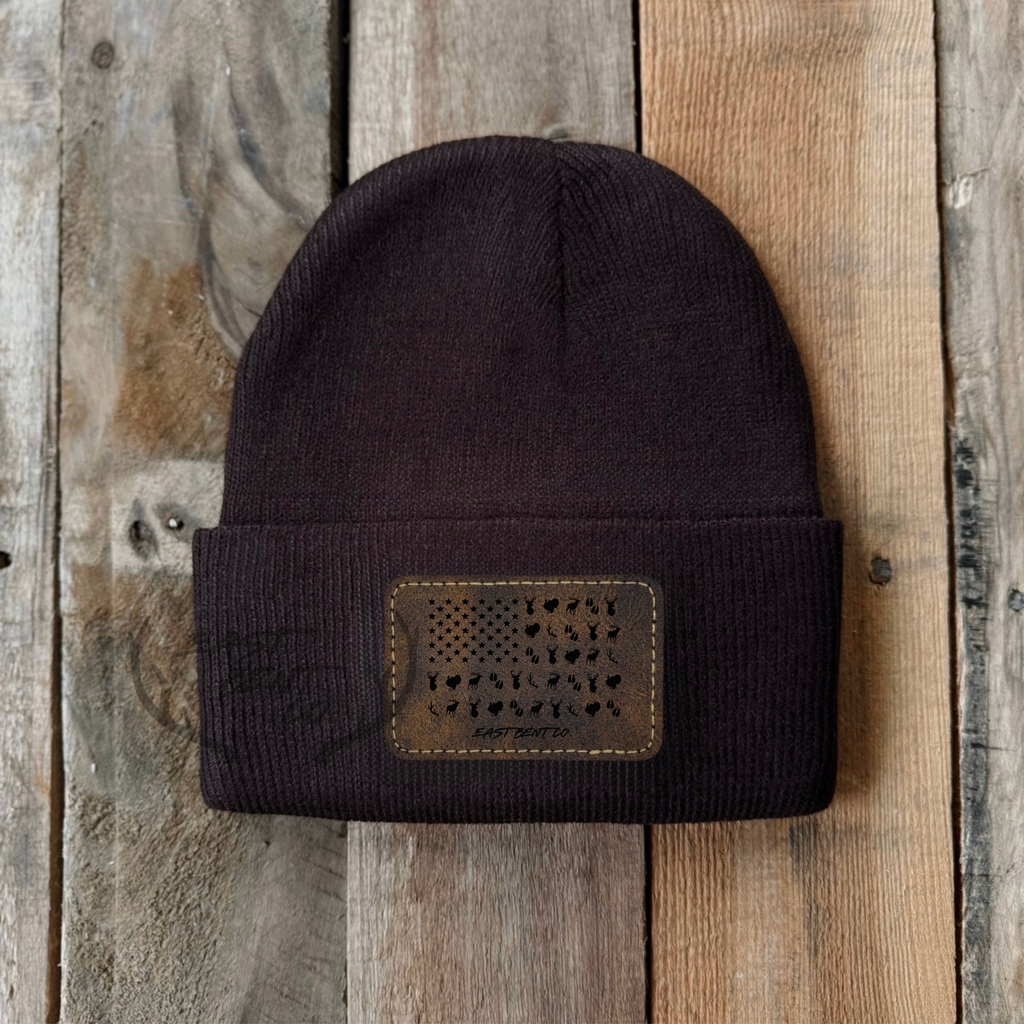 East Bent Co. Toddler Leatherette Patch Beanies