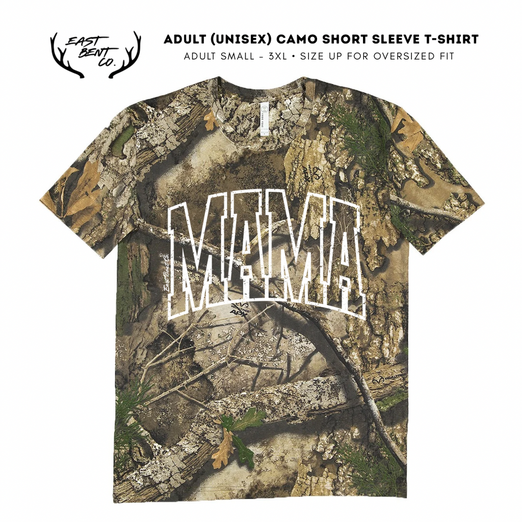 Distressed Mama Camo Adult Short Sleeve Shirt