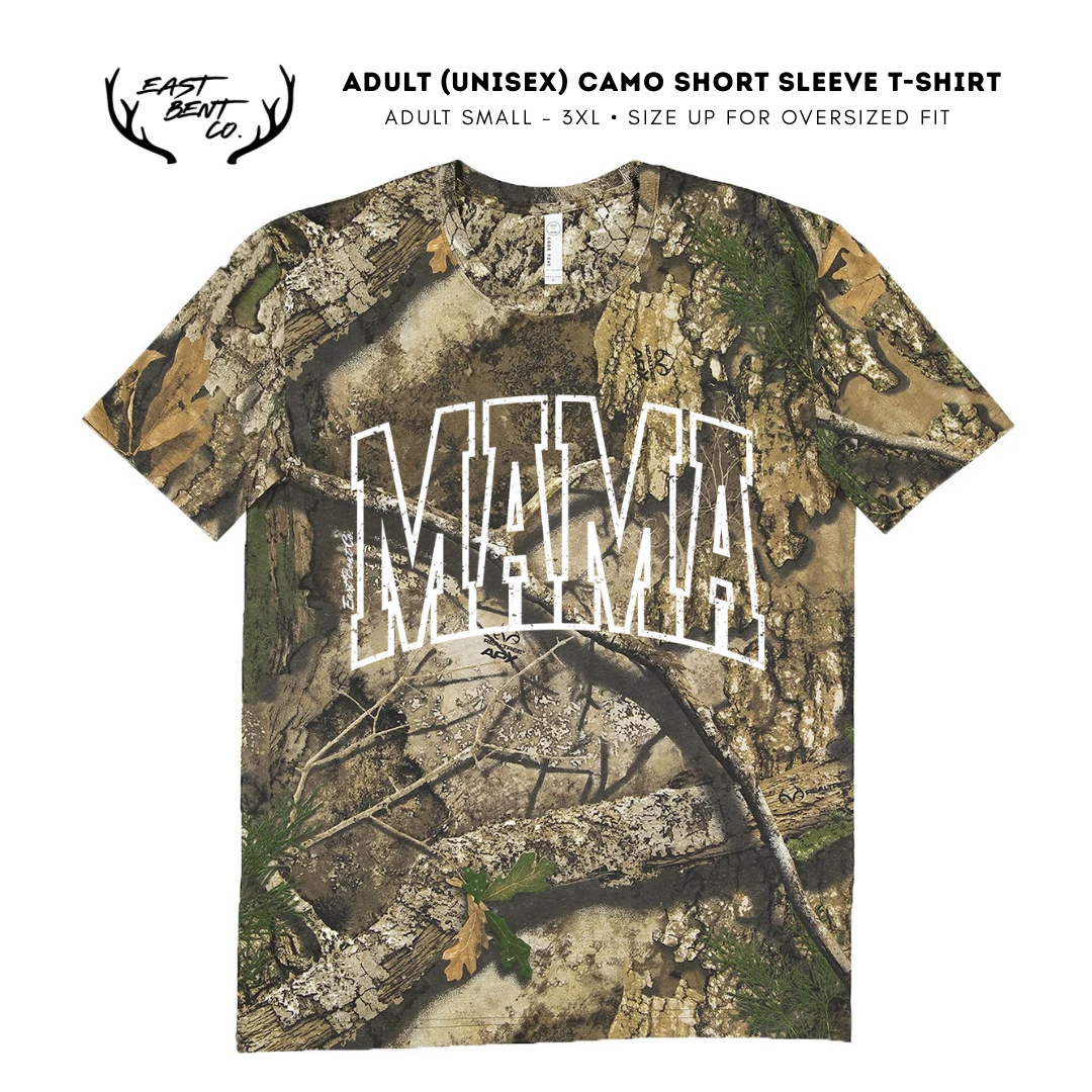 Distressed Mama Camo Adult Short Sleeve Shirt
