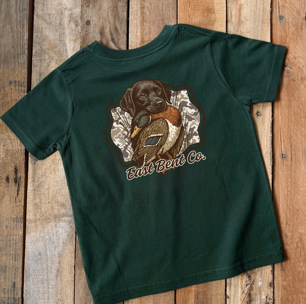 Camo Black Lab Duck Hunting Short Sleeve Shirt