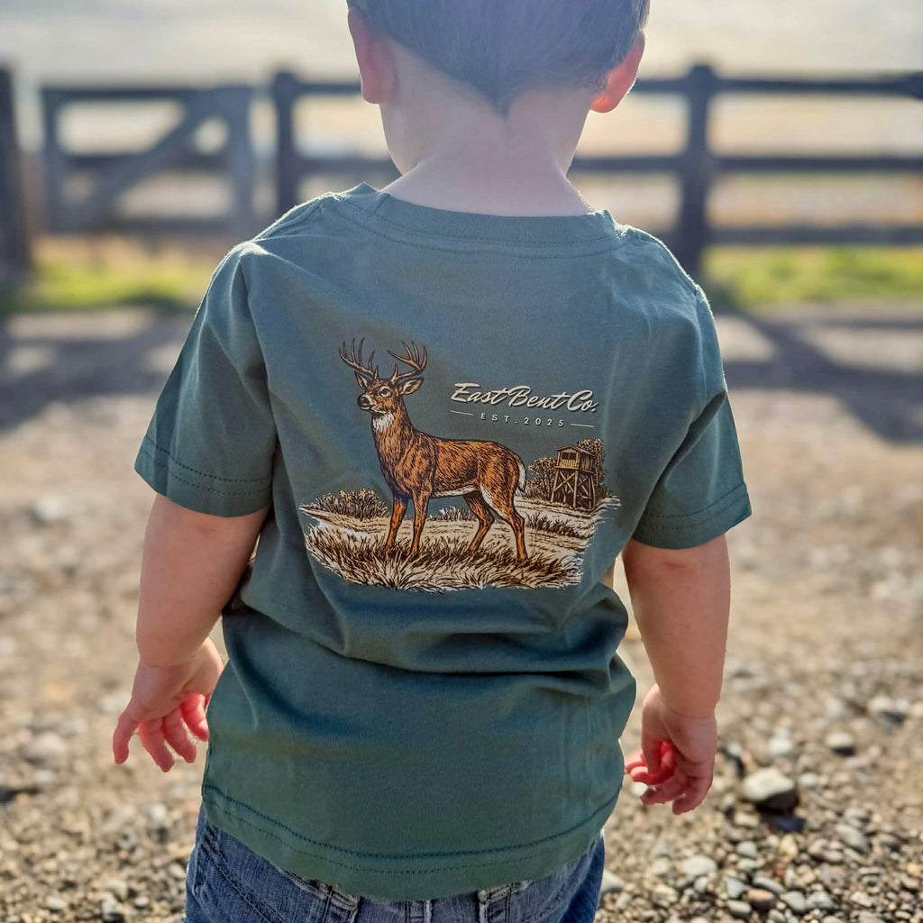 Vintage Deer Logo Kids Short Sleeve Shirt