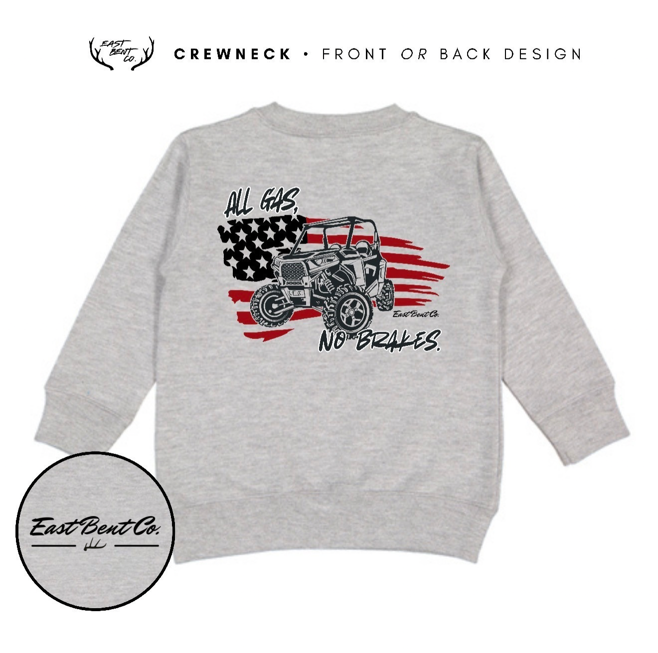 All Gas No Brakes Kids Crewneck Sweatshirt