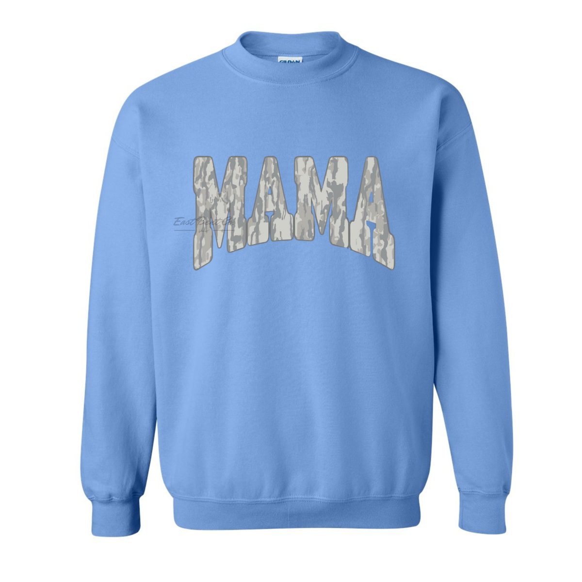 Faded Gray Bark Camo Mama Adult Crewneck Sweatshirt