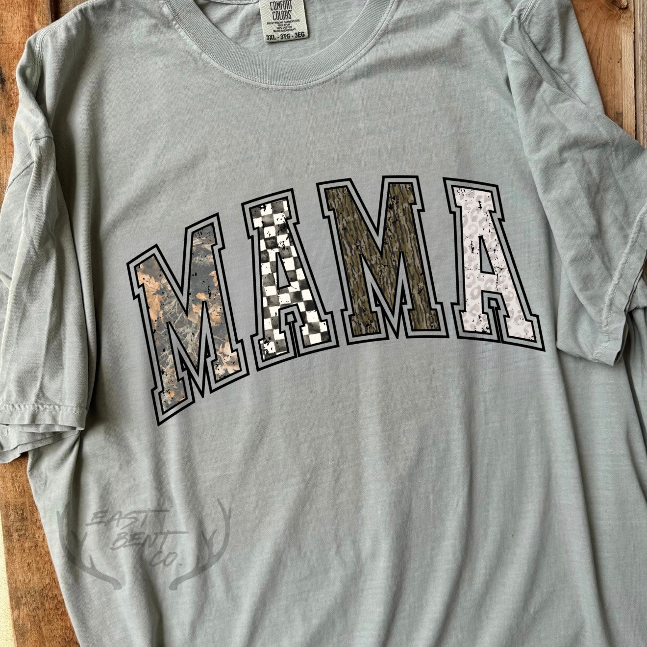 Retro Hunting Camo Mama Adult Short Sleeve Shirt