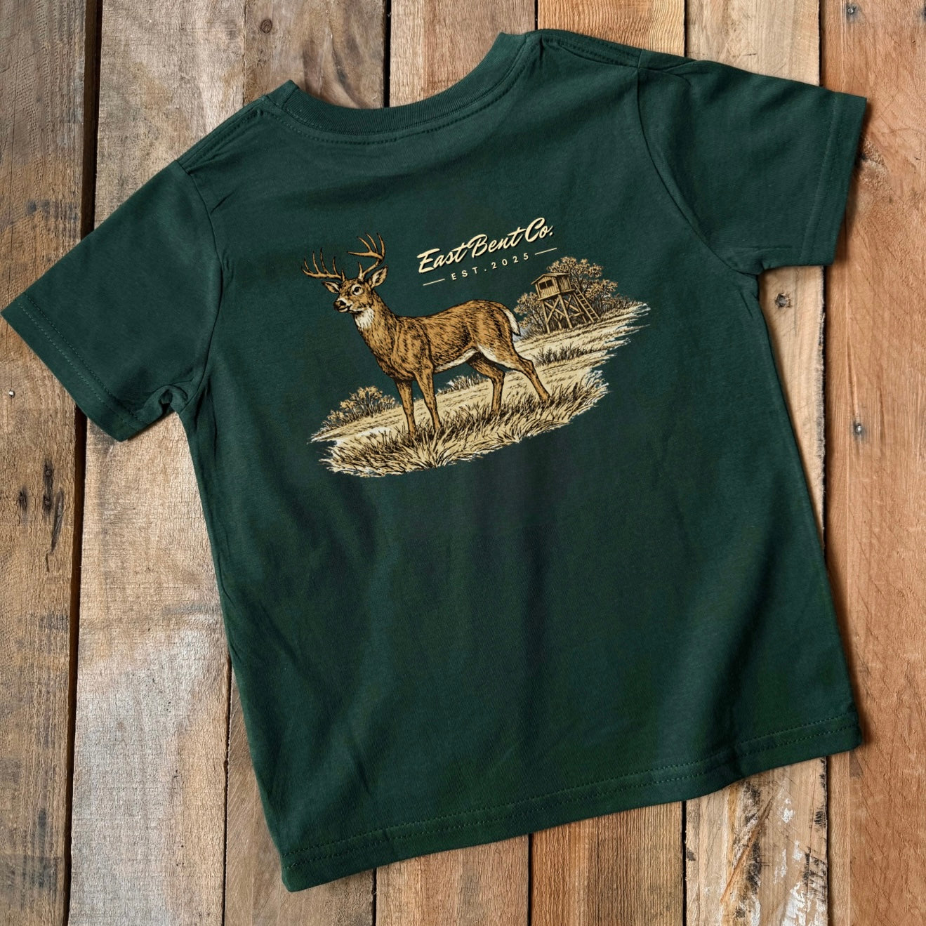 Vintage Deer Logo Kids Short Sleeve Shirt