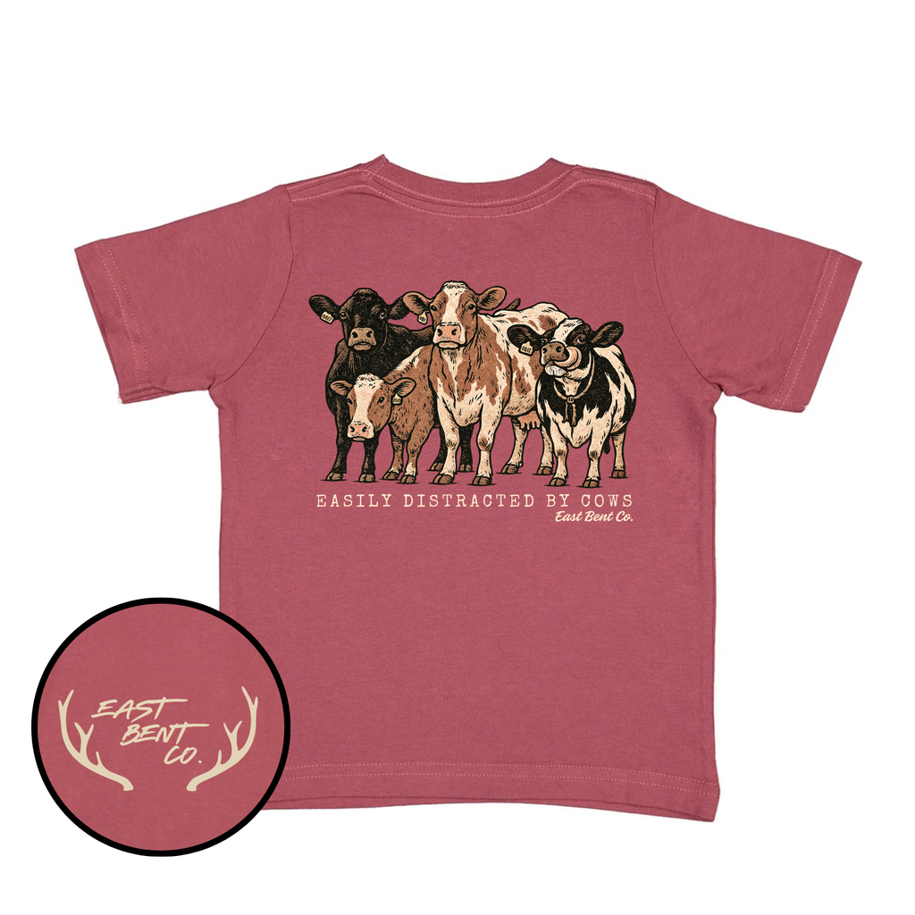 Easily Distracted By Cows Short Sleeve Shirt