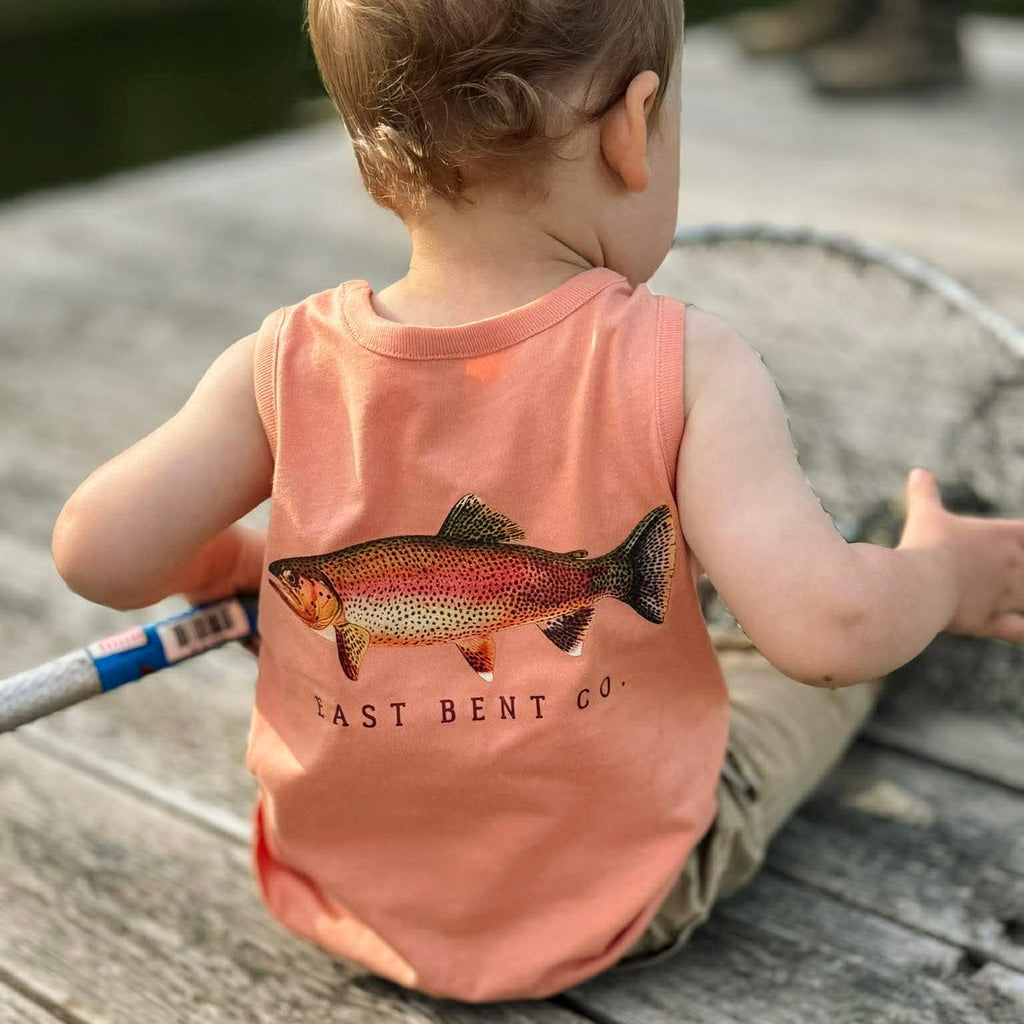 Golden Trout Fish Kids Tank Top