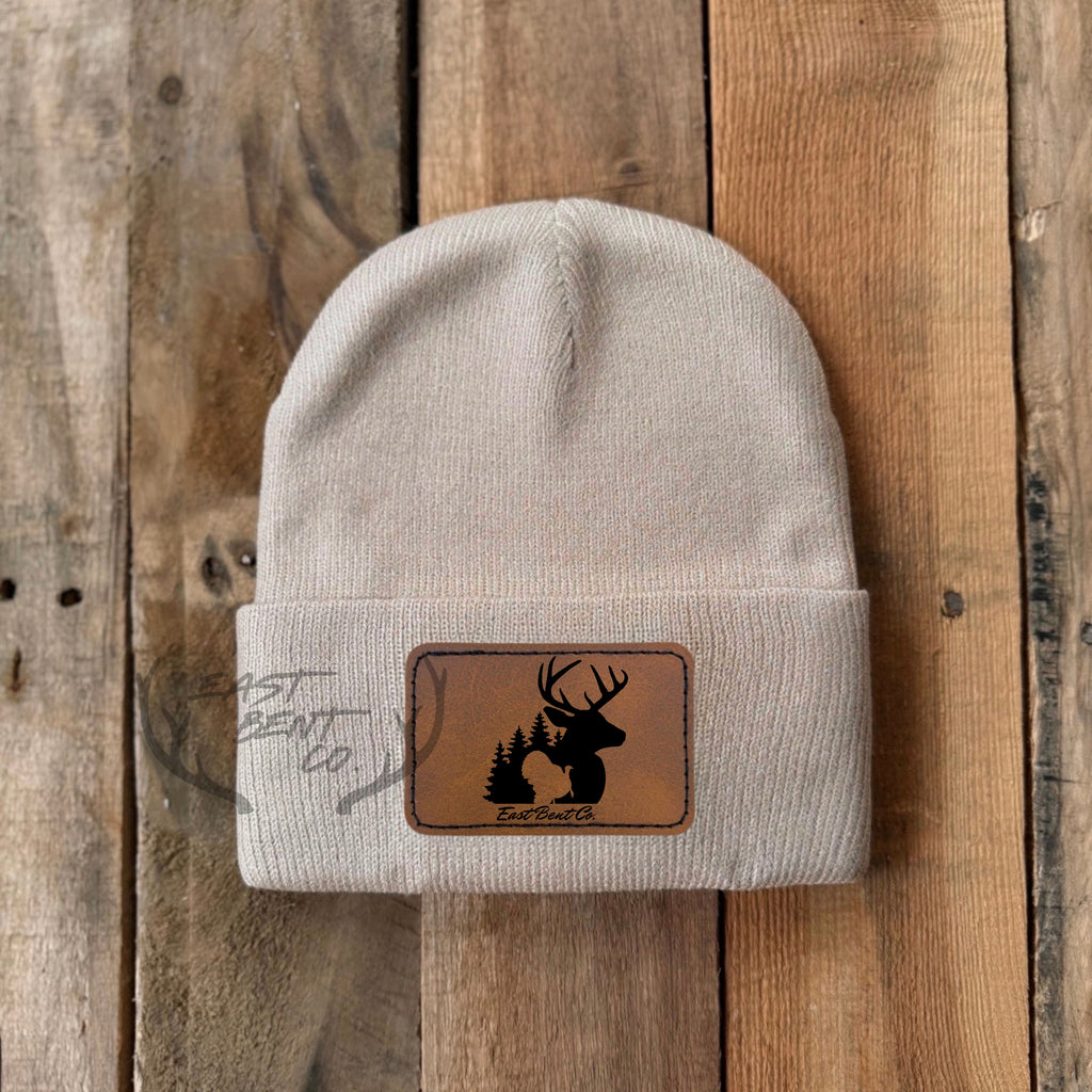 East Bent Co. Toddler Leatherette Patch Beanies