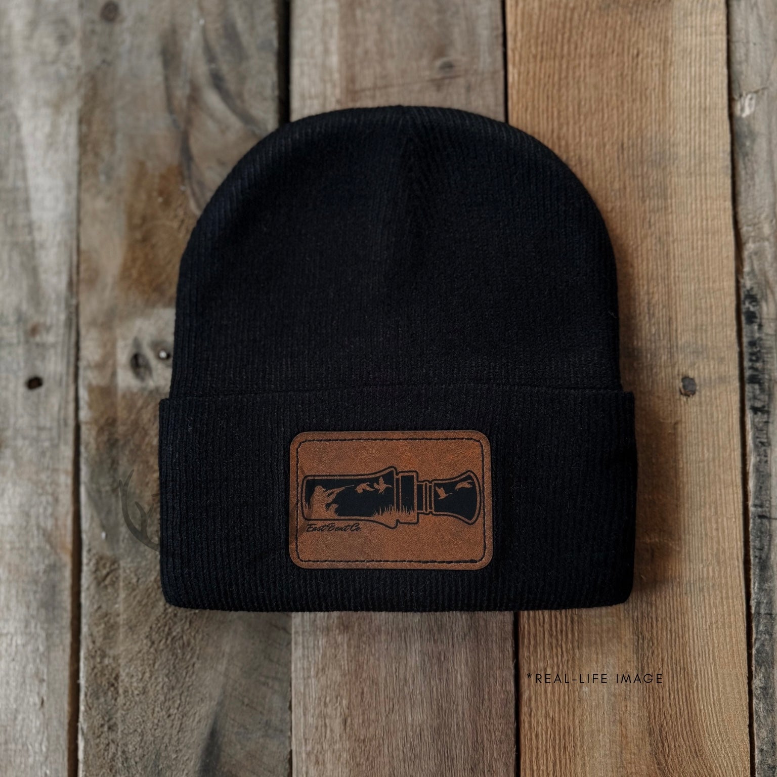 East Bent Co. Toddler Leatherette Patch Beanies