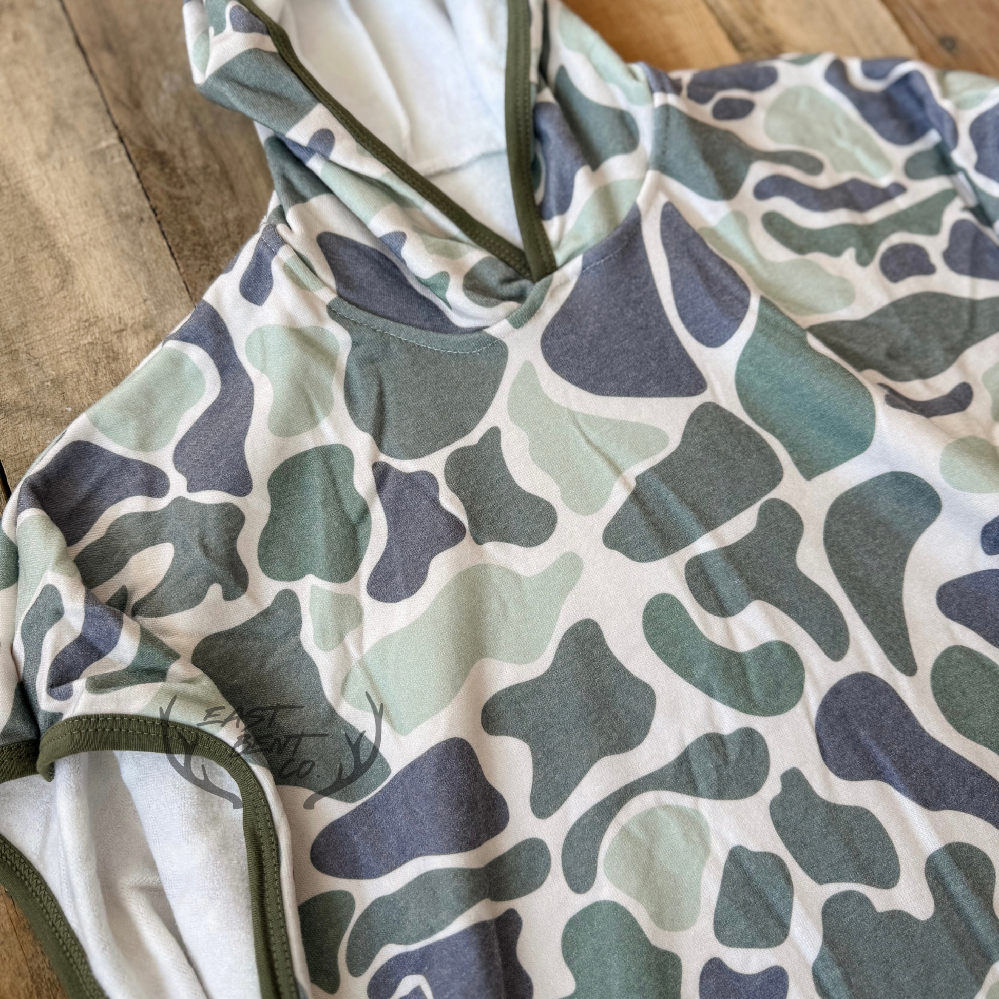 Old School Camo Toddler Pullover Hooded Towel