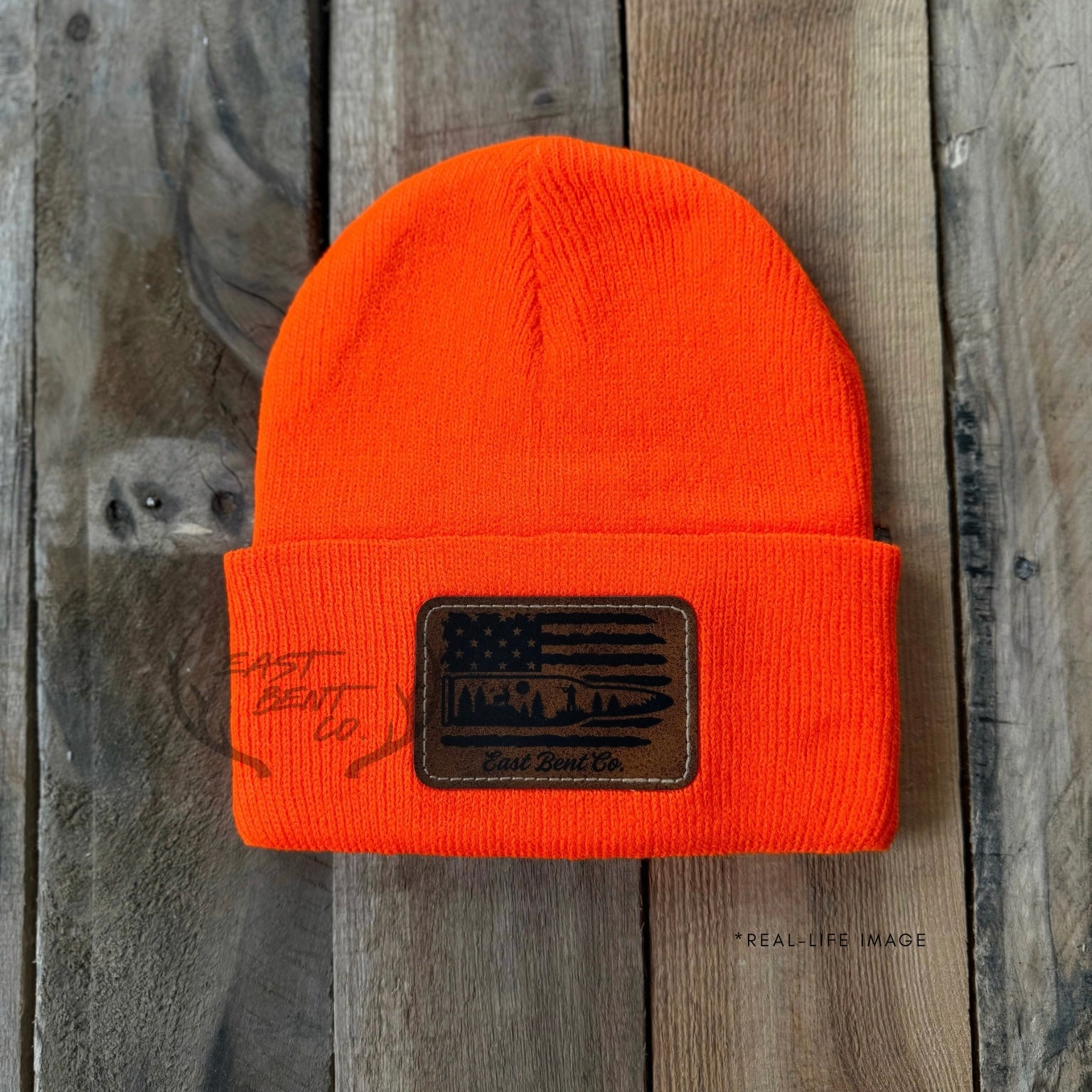East Bent Co. Toddler Leatherette Patch Beanies