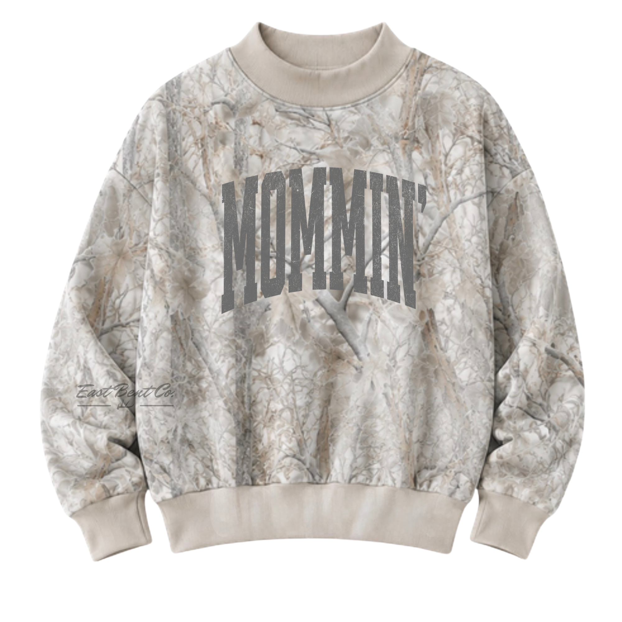 Adult Light Camo Mock Neck Crewneck Sweatshirt