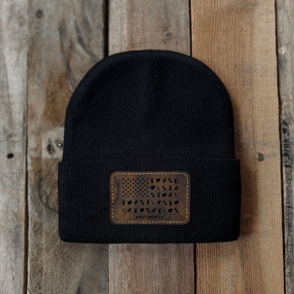 East Bent Co. Toddler Leatherette Patch Beanies