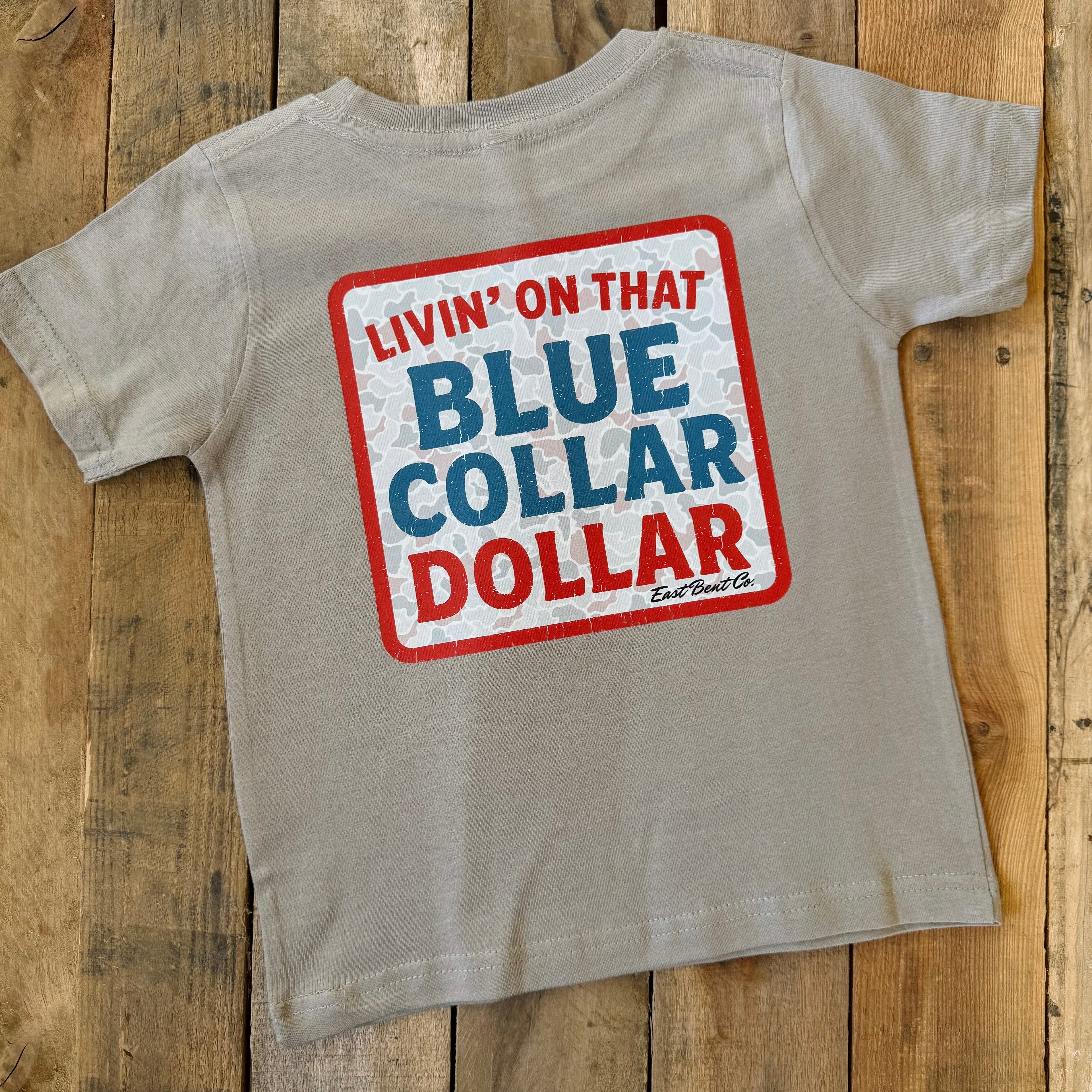 Livin’ On That Blue Collar Dollar Kids Short Sleeve Shirt