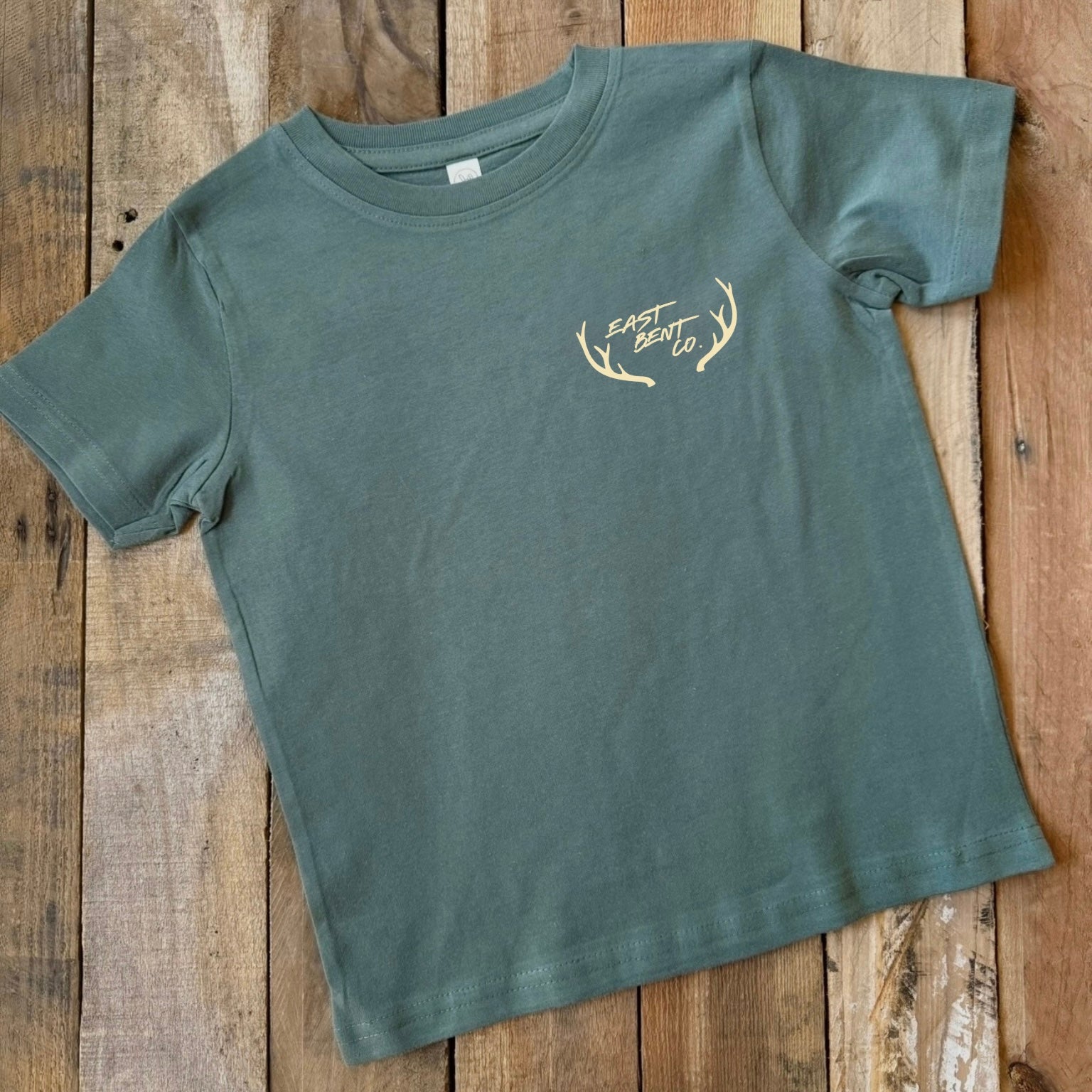 Vintage Deer Logo Kids Short Sleeve Shirt