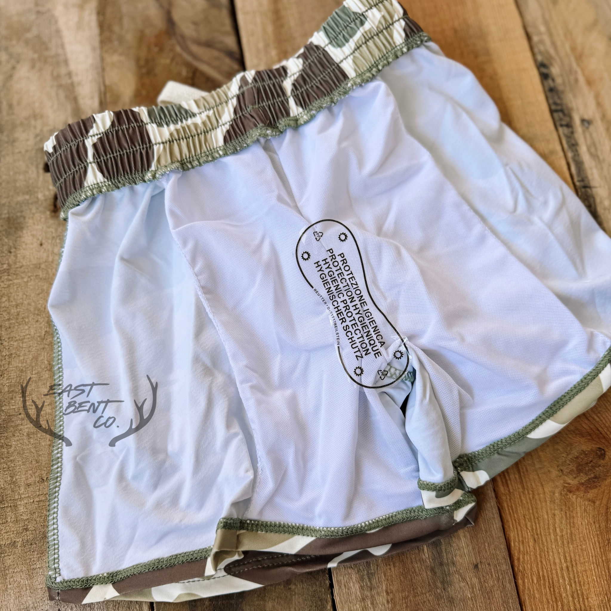 Retro Green Camo Kids Swim Shorts