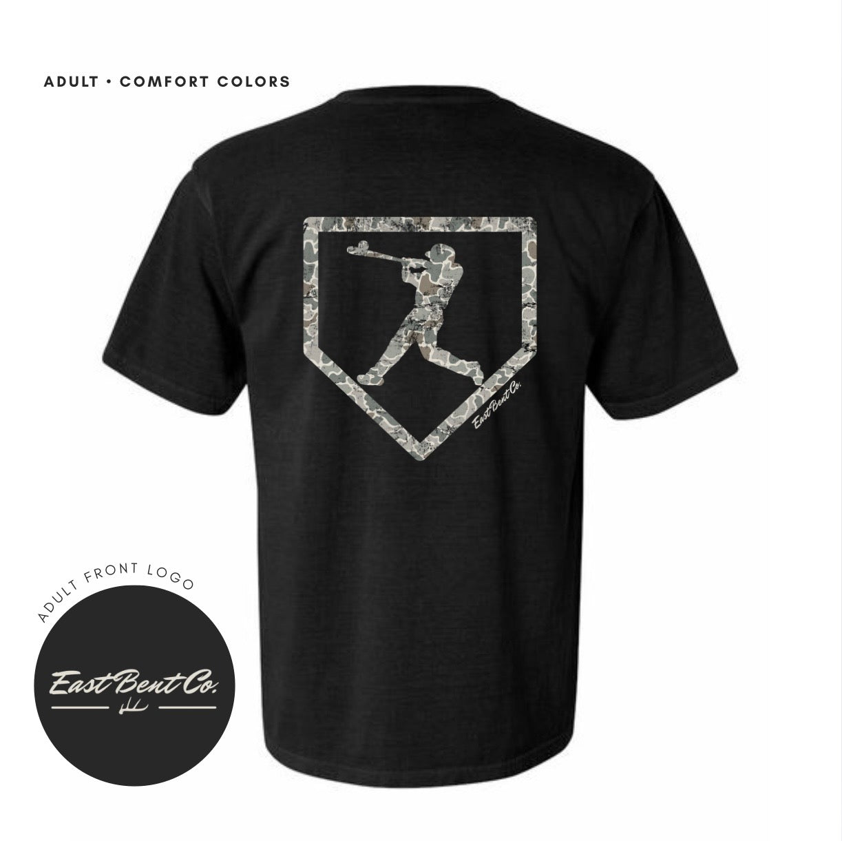 Camo Baseball Home Plate Adult Short Sleeve Shirt