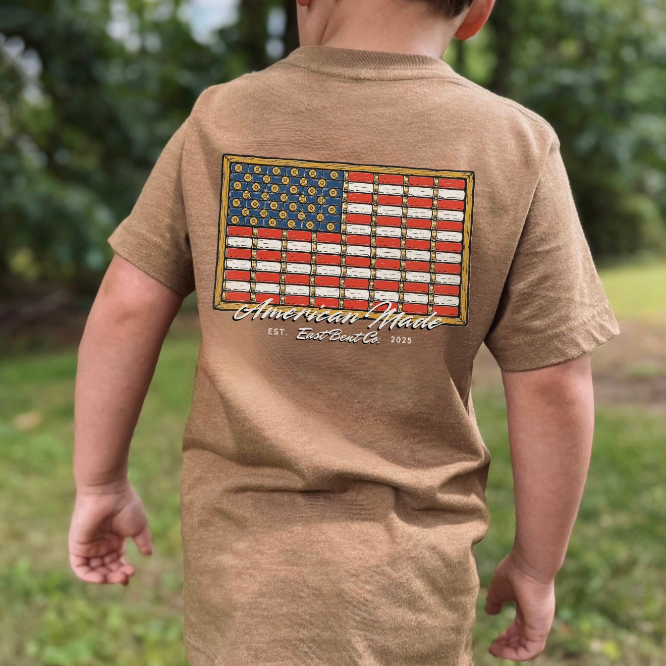 American Made Bullet Flag Kids Short Sleeve Shirt