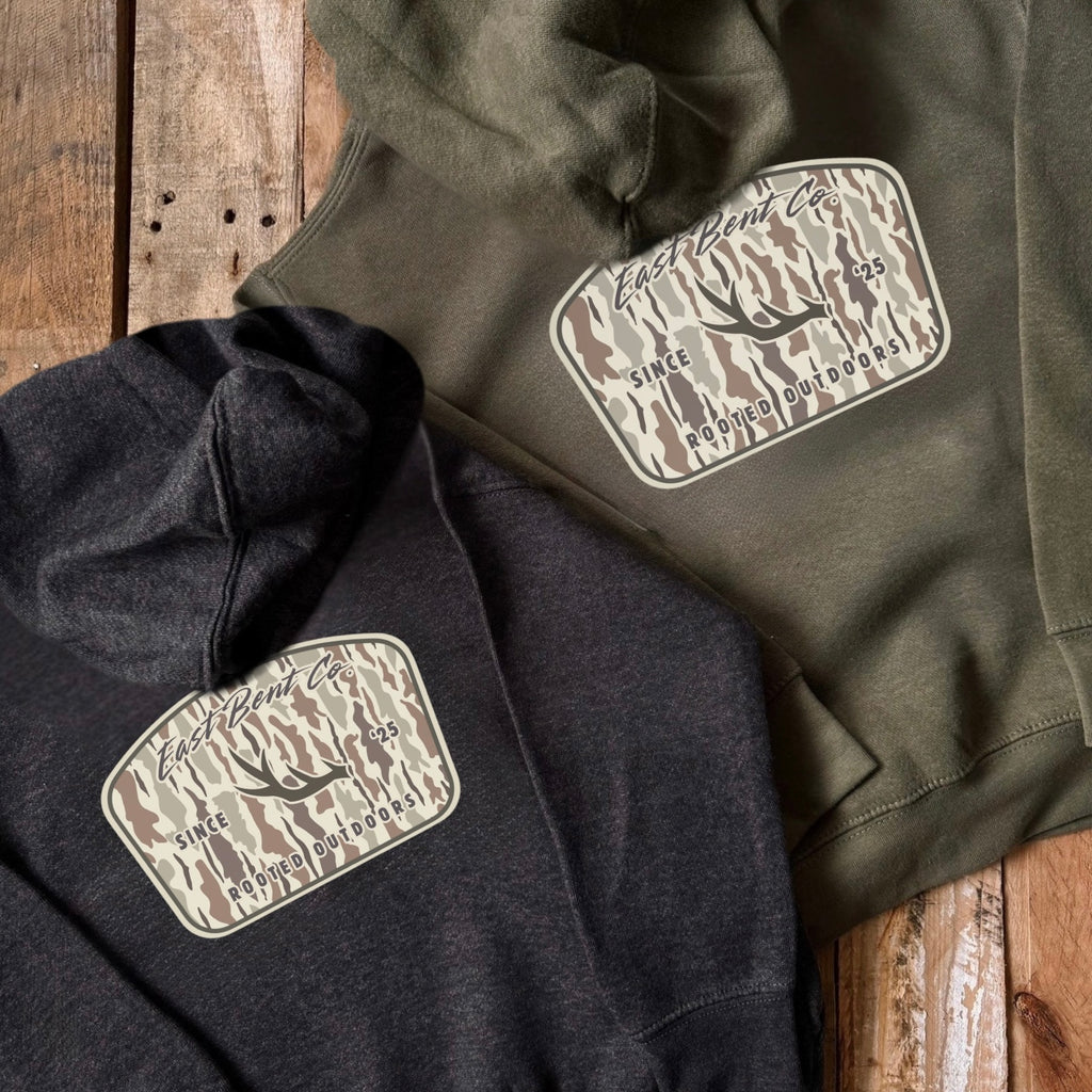 Rooted Outdoors Camo Logo Kids Hoodie