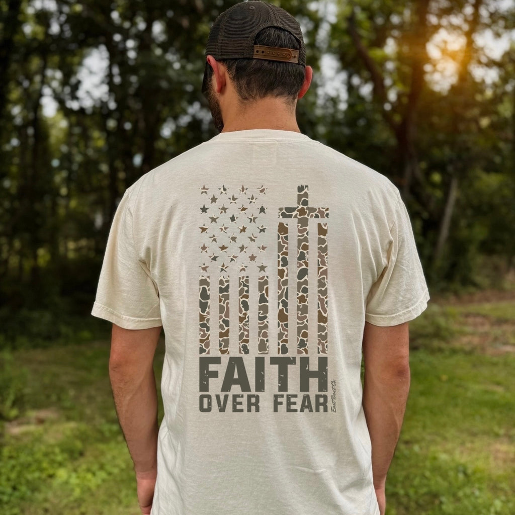 Faith Over Fear Camo Adult Short Sleeve Shirt