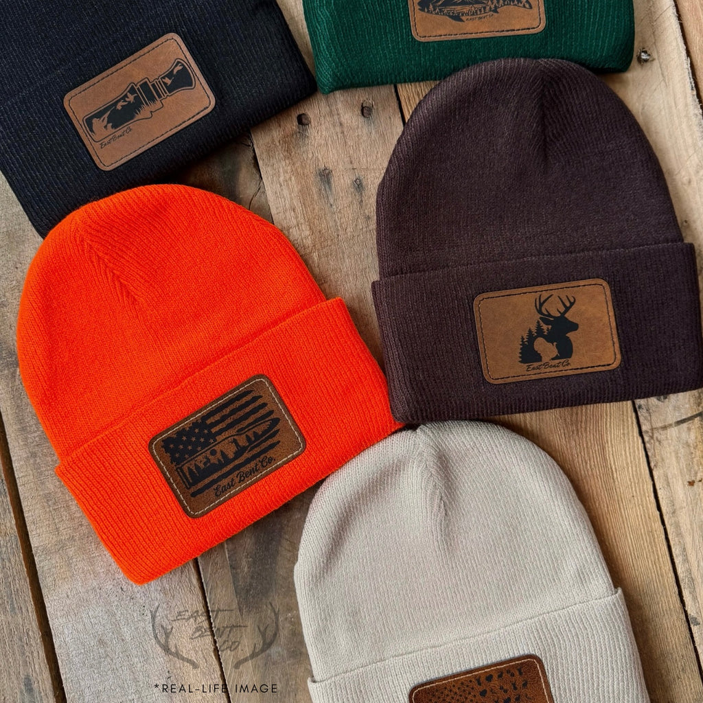 East Bent Co. Toddler Leatherette Patch Beanies