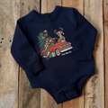 Vintage Hunting Crew Christmas Truck Infant Fleece Bodysuit (Front Design)