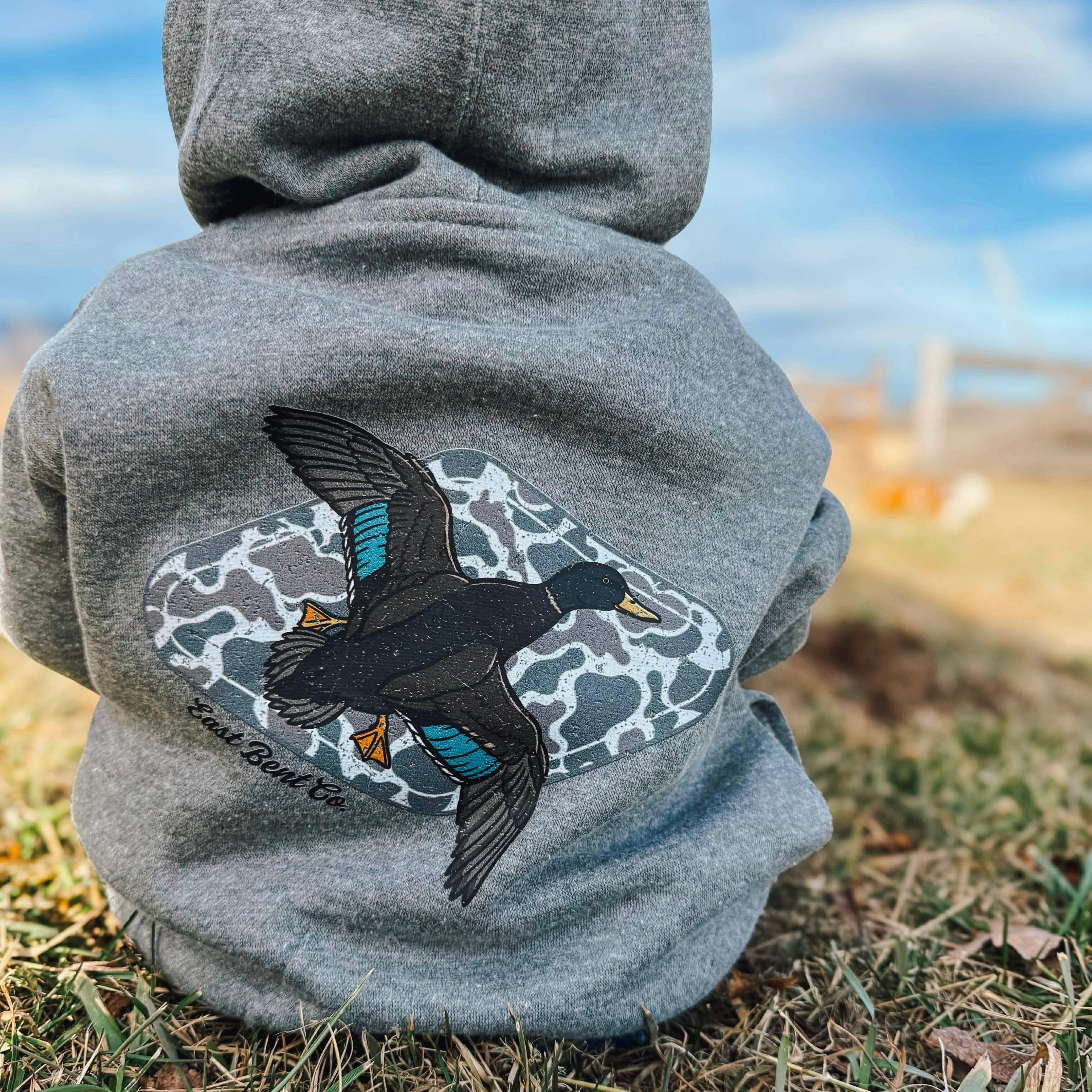 Distressed Camo Duck Kids Hoodie