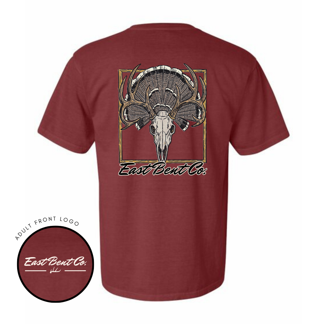 Deer Skull & Turkey Adult Short Sleeve Shirt