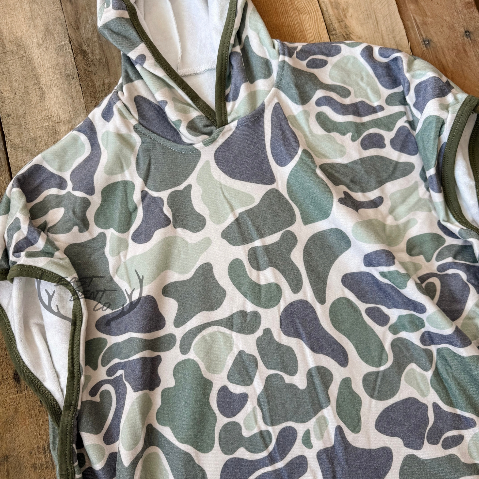 Old School Camo Toddler Pullover Hooded Towel