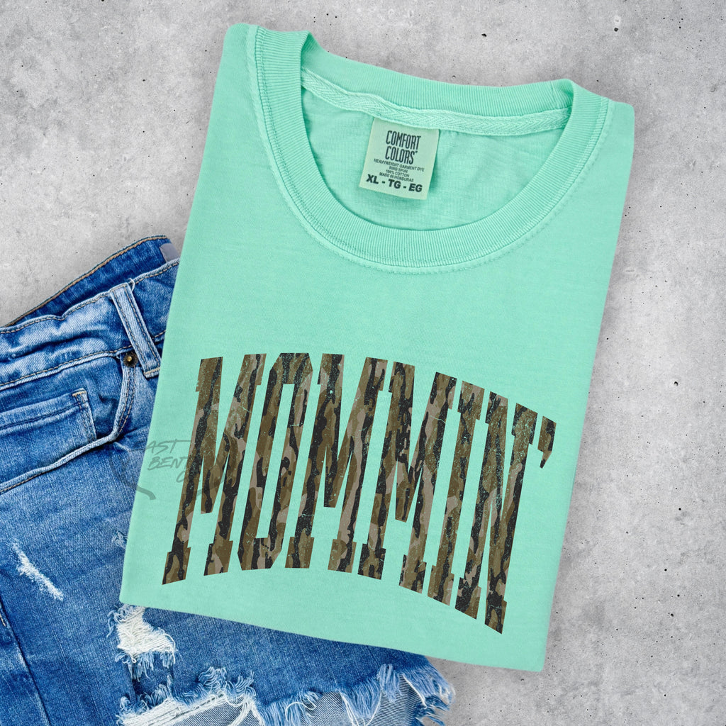Distressed Mommin’ Camo Adult Short Sleeve Shirt
