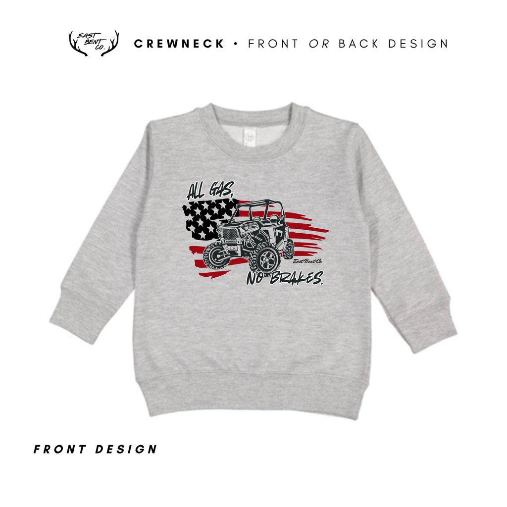 All Gas No Brakes Kids Crewneck Sweatshirt