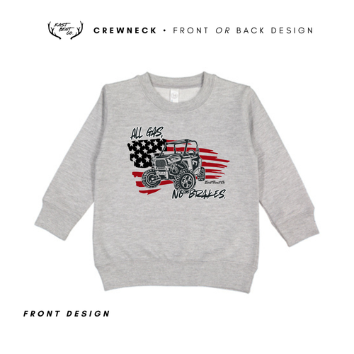 All Gas No Brakes Kids Crewneck Sweatshirt