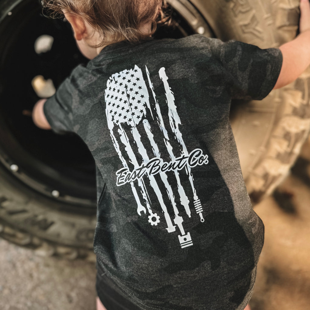 Mechanic Tools American Flag Short Sleeve Shirt