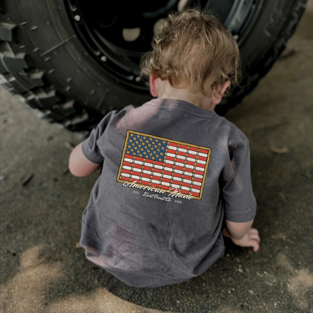 American Made Bullet Flag Kids Short Sleeve Shirt