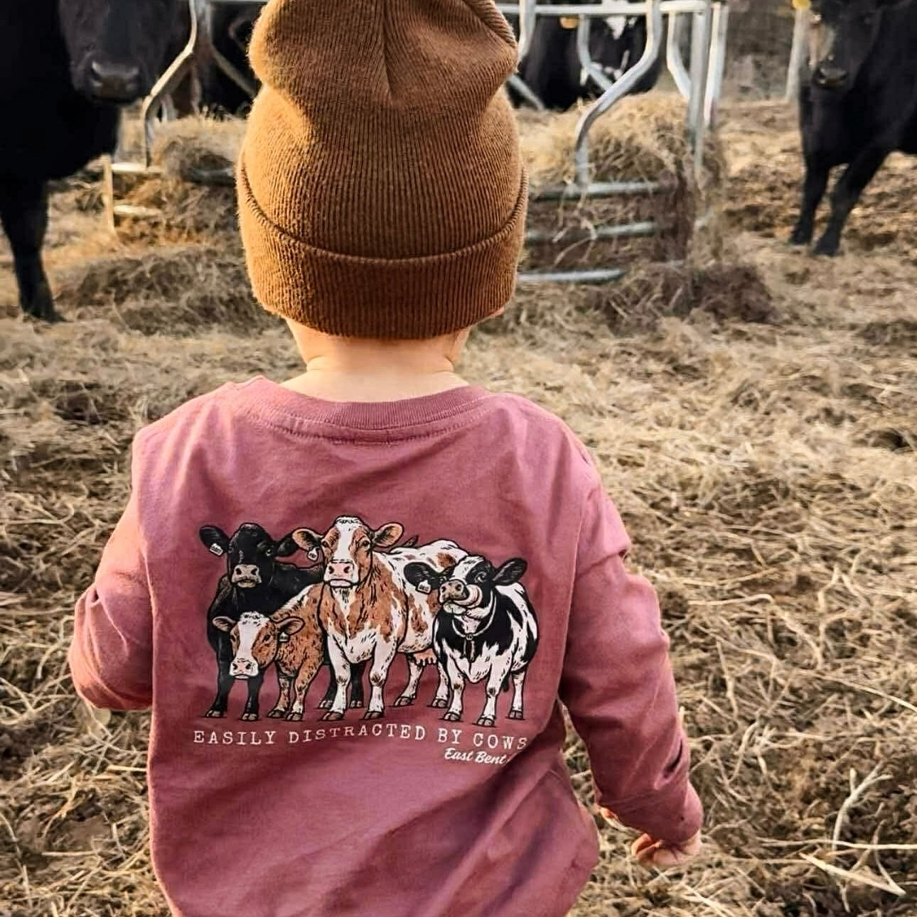 Easily Distracted By Cows Long Sleeve Shirt
