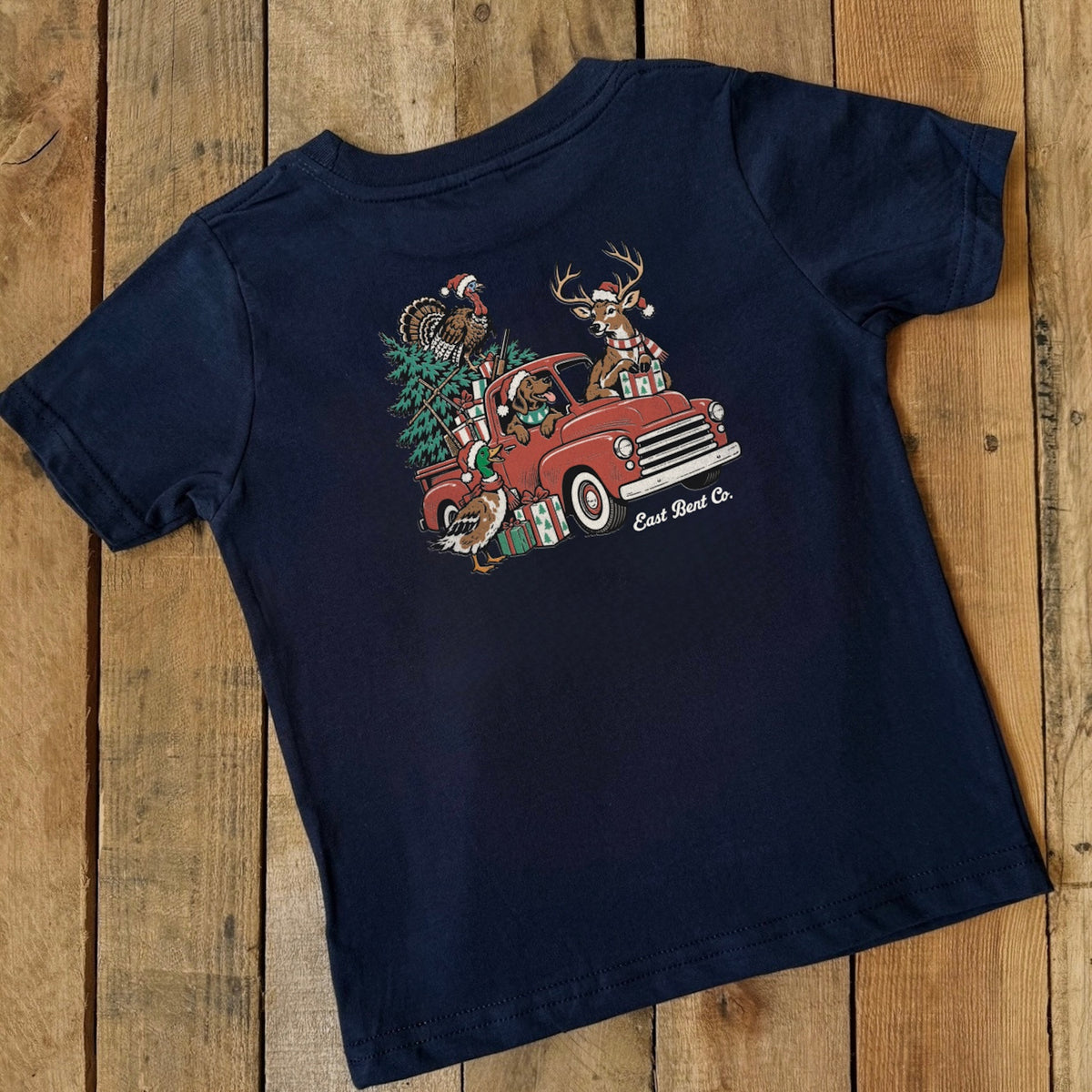 Vintage Hunting Crew Christmas Truck Short Sleeve Shirt