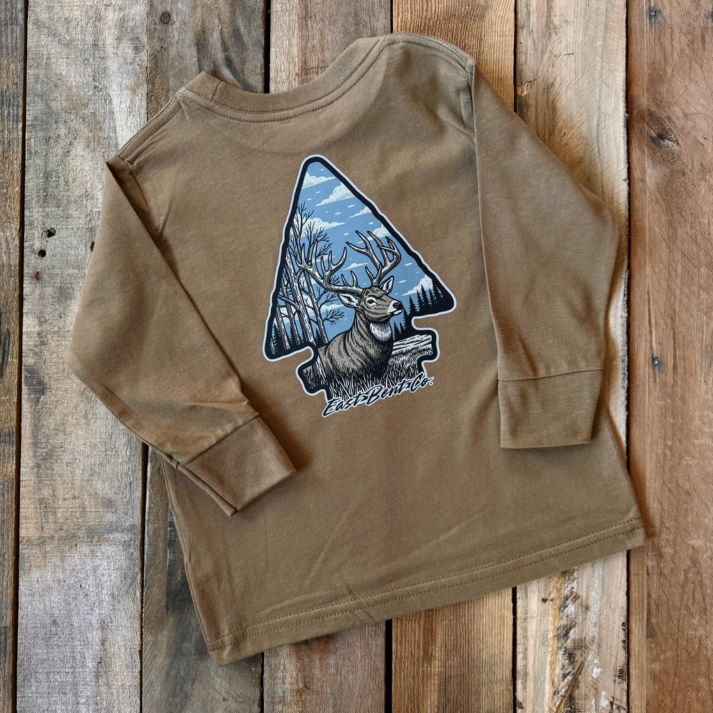 Deer Hunting Arrowhead Kids Long Sleeve Shirt