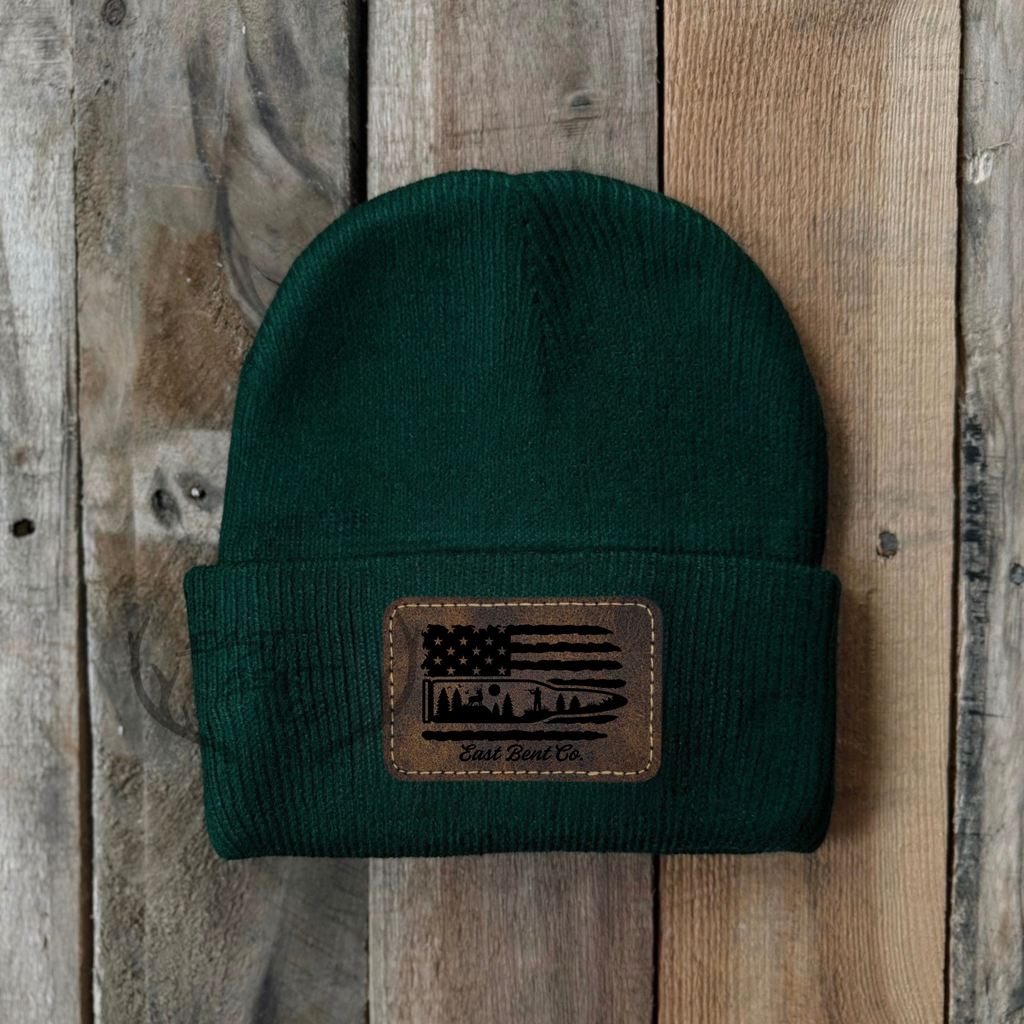 East Bent Co. Toddler Leatherette Patch Beanies