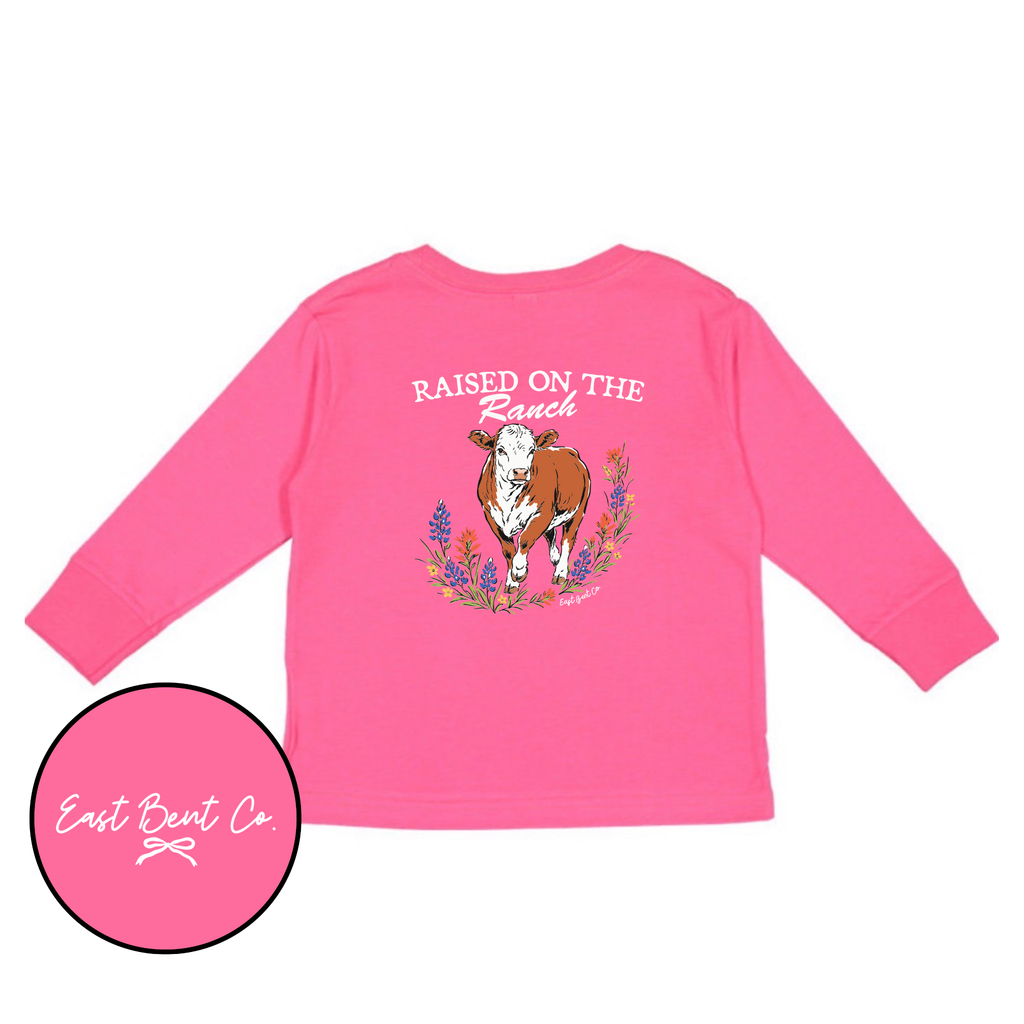 Raised On The Ranch Girls Long Sleeve Shirt