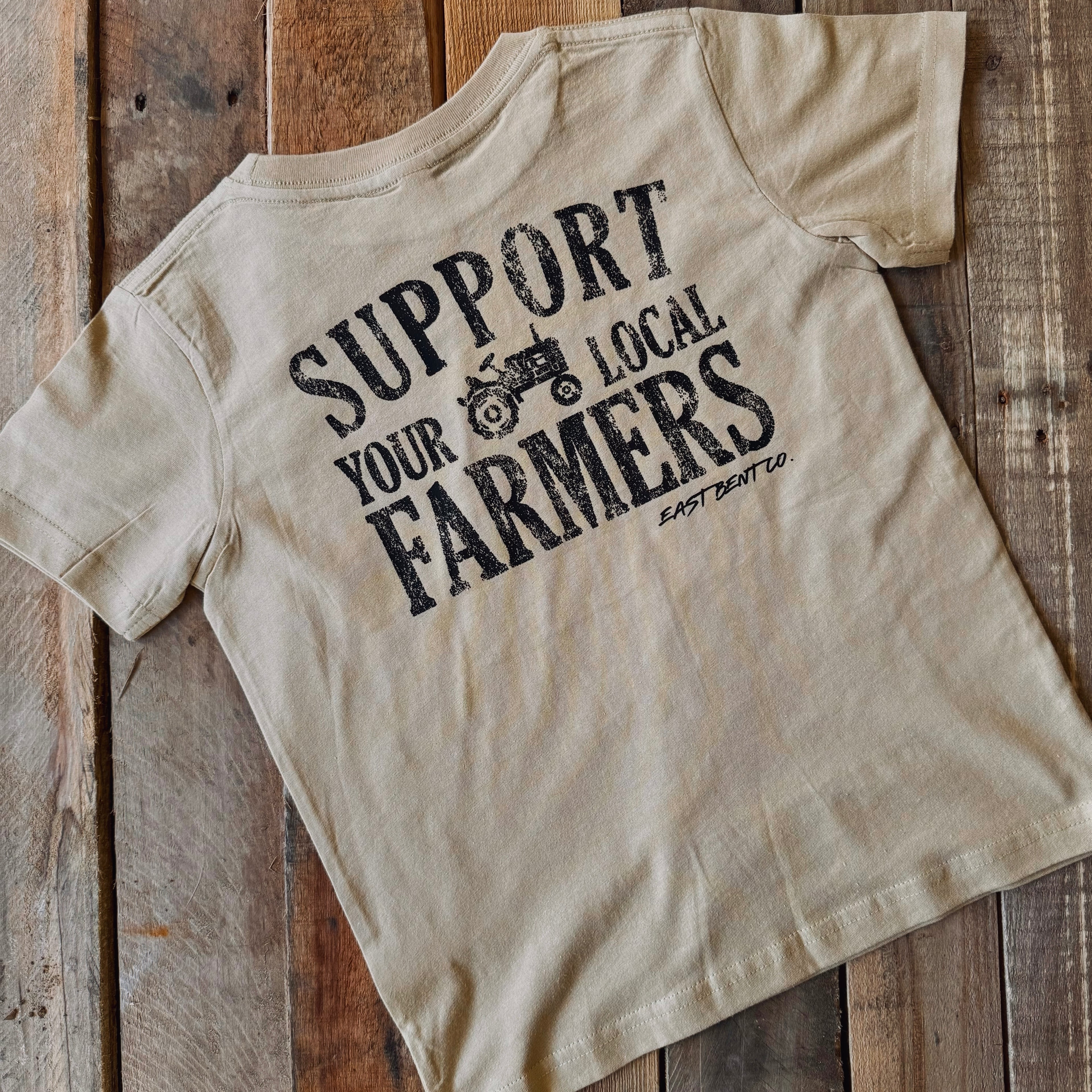 Support Your Local Farmers Boys Short Sleeve Shirt