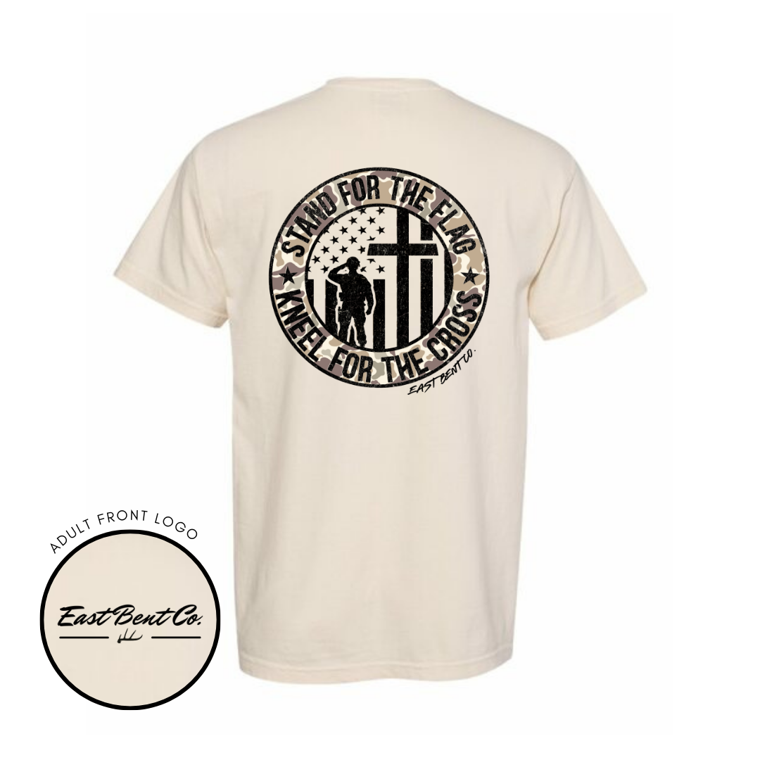 Stand For The Flag Kneel For The Cross Adult Short Sleeve Shirt